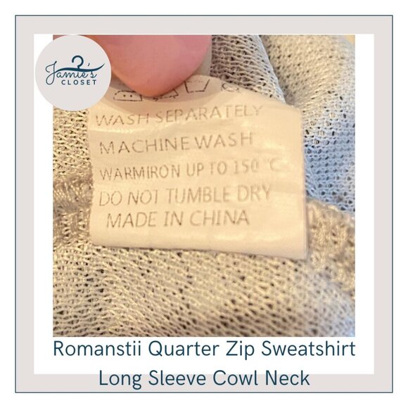 Heather Gray Romanstii Quarter Zip Cowl Neck Sweatshirt | Size XL - Picture 10 of 14